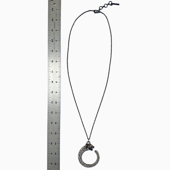 Samantha Wills Panther Crystal Crescent Necklace Brass Chain Old Money Boho Luxe - Picture 10 of 10